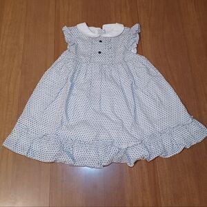 Janie & Jack White Collared Dress w Black Floral Baby Girl 18-24M